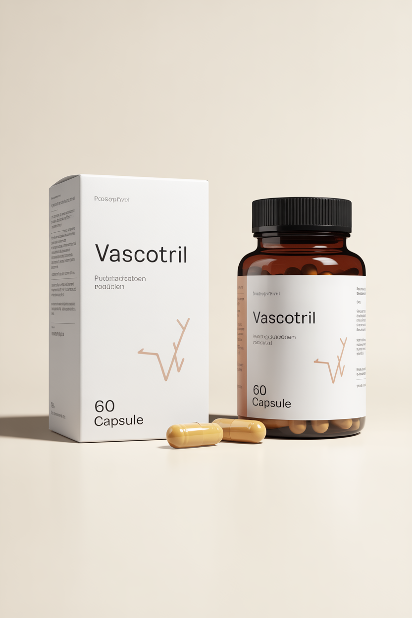 Vascotril package and capsule illustration for product preview